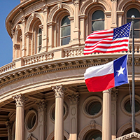 Photo of Texas Capitol with Flags